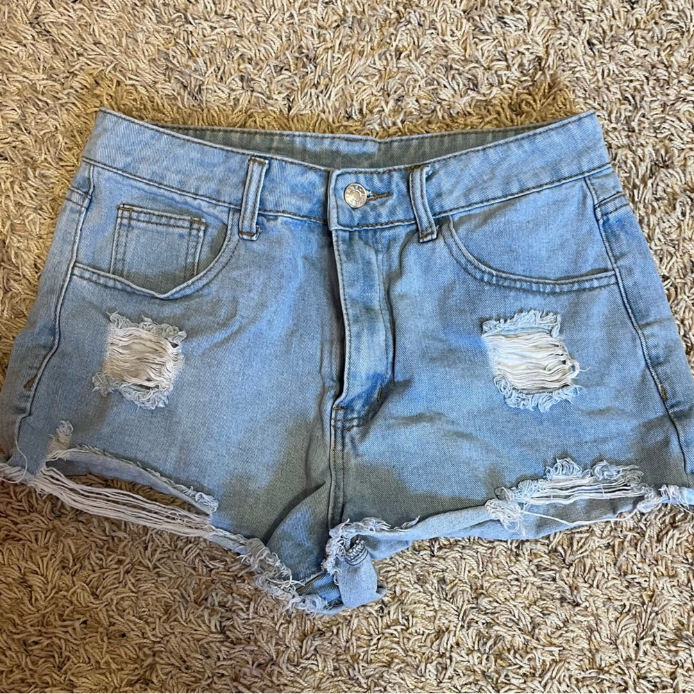 Distressed Denim Shorts